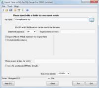 Export Table to SQL for SQL server 1.06.42 screenshot. Click to enlarge!