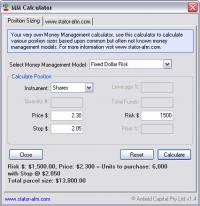 FREE Trade Position Size Calculator 1.4 screenshot. Click to enlarge!