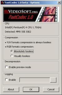 FastCodec 1.0 screenshot. Click to enlarge!