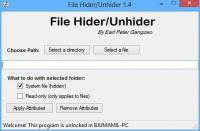 File Hider/Unhider 1.5.0.714 screenshot. Click to enlarge!