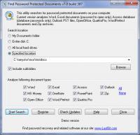 Find Password Protected Documents 7.0.387 screenshot. Click to enlarge!