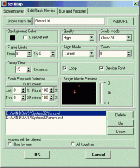 Flash Screen Saver 5.1117 screenshot. Click to enlarge!