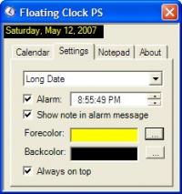 Floating Clock 3.1 screenshot. Click to enlarge!