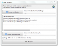 Folder Merger 1.3 screenshot. Click to enlarge!