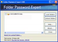 Folder Password Expert USB 2.1.0.6 screenshot. Click to enlarge!