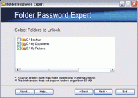 Folder Password Expert 2.1 screenshot. Click to enlarge!