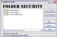 Folder Security 2.6 2.6 screenshot. Click to enlarge!