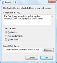 FontList 1.6 screenshot. Click to enlarge!