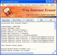 Free Internet Eraser 3.80 screenshot. Click to enlarge!