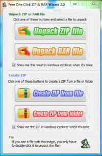 Free One Click ZIP  2.0 screenshot. Click to enlarge!