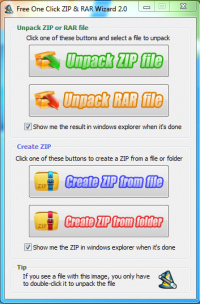 Free One Click ZIP 2.0 screenshot. Click to enlarge!