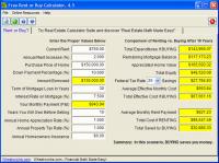 Free Rent or Buy Calculator 4.5.1 screenshot. Click to enlarge!