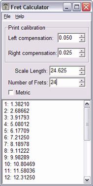 Fret Calculator 1.0.1.12 screenshot. Click to enlarge!