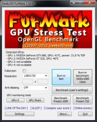 FurMark 1.19.0.0 screenshot. Click to enlarge!