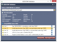 GEDCOM Validator 6.0.0.0 screenshot. Click to enlarge!