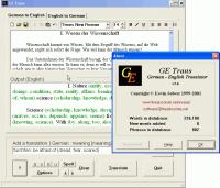 GETrans - German to English Translator 1.6 screenshot. Click to enlarge!