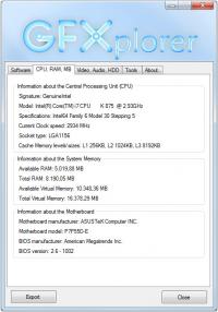 GFXplorer 3.9.3.1330 screenshot. Click to enlarge!