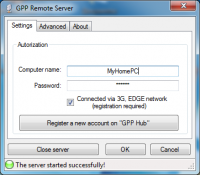 GPP Remote Server 4.0.0.0 screenshot. Click to enlarge!