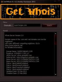 GetWhois 0.1 screenshot. Click to enlarge!