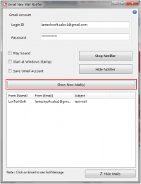 Gmail New Mail Alarm 2.5.0.11 screenshot. Click to enlarge!