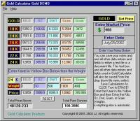 Gold Calculator 3.21 screenshot. Click to enlarge!