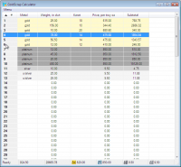 GoldScrap Calculator 1.0 screenshot. Click to enlarge!