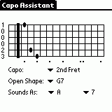 Guitar Capo Assistant - PalmOS Edition 1.0.1 screenshot. Click to enlarge!