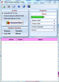 HAPrenameAudioFiles 10.11 screenshot. Click to enlarge!