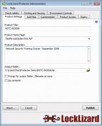 HTML Security - LockLizard HTML Protection 2.07 screenshot. Click to enlarge!