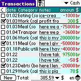Handy Finance Lite for Palm 2.5 screenshot. Click to enlarge!
