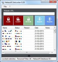 Hekasoft SiteLocker 0.20 screenshot. Click to enlarge!