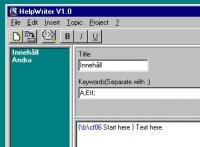 HelpWriter 1.0 screenshot. Click to enlarge!