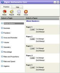 Higher Mathematics Quiz 2 screenshot. Click to enlarge!