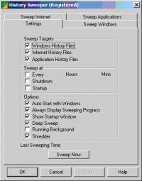 History Sweeper 3.35 screenshot. Click to enlarge!