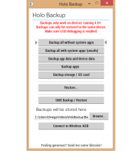 Holo Backup 2.0 screenshot. Click to enlarge!