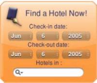 HotelSearch Yahoo! Widget 1.3 screenshot. Click to enlarge!