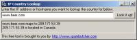 IP Country Lookup 1.0a screenshot. Click to enlarge!