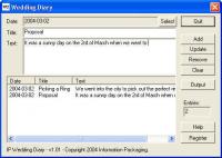 IP Wedding Diary 1.01 screenshot. Click to enlarge!