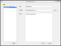 Info Organizer 1.6 screenshot. Click to enlarge!
