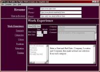 Interactive Resume Builder 2003.6 screenshot. Click to enlarge!