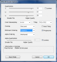 JPEG XR Plug-In for Adobe Photoshop 1.0 screenshot. Click to enlarge!