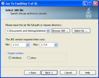 Jar To Exe 2.0.8.792 screenshot. Click to enlarge!