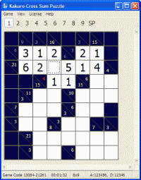 Kakuro Cross Sums Puzzle 2.0 screenshot. Click to enlarge!