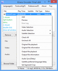 Kirara Encoder 10.3 screenshot. Click to enlarge!