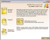LastBit MSN Messenger Password Recovery 1.5.305 screenshot. Click to enlarge!