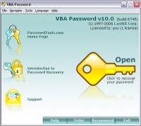 LastBit VBA Password Recovery 11.0.8050 screenshot. Click to enlarge!