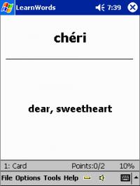 LearnWords PocketPC 3.4 screenshot. Click to enlarge!