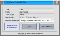 LimeWire SpeedUp Pro 4.7.0 screenshot. Click to enlarge!