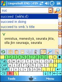 LingvoSoft Dictionary 2009 English <-> Finnish 4.1.88 screenshot. Click to enlarge!