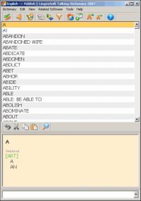 LingvoSoft Dictionary 2009 English <-> Yiddish 4.1.29 screenshot. Click to enlarge!